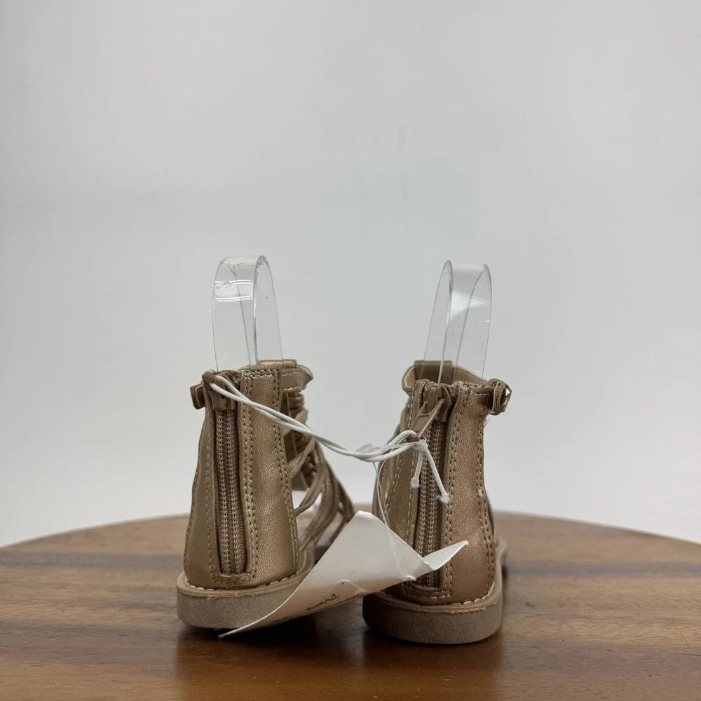 New NWOB Little Kids Nordstrom Amira Rose Gold Gladiator Strappy Sandals Size 13